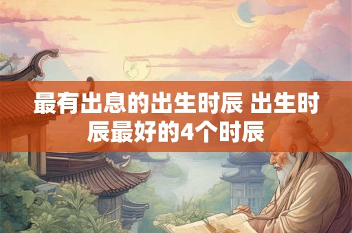 最有出息的出生时辰 出生时辰最好的4个时辰 最有出息的出生时辰 出生时辰最好的4个时辰