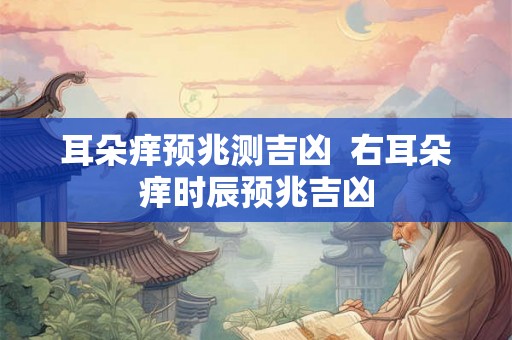 耳朵痒预兆测吉凶 右耳朵痒时辰预兆吉凶 耳朵痒预兆测吉凶 右耳朵痒时辰预兆吉凶