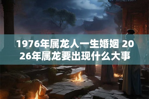 1976年属龙人一生婚姻 2026年属龙要出现什么大事