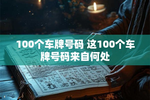 100个车牌号码 这100个车牌号码来自何处