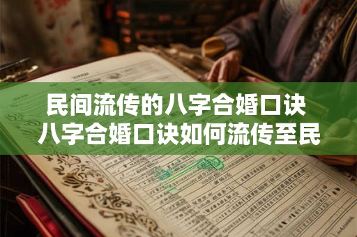 民间流传的八字合婚口诀 八字合婚口诀如何流传至民间 民间流传的八字合婚口诀 八字合婚口诀如何流传至民间