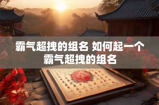 霸气超拽的组名 如何起一个霸气超拽的组名