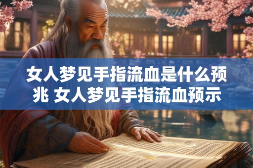 女人梦见手指流血是什么预兆 女人梦见手指流血预示什么