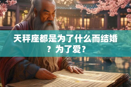 天秤座都是为了什么而结婚?为了爱? 天秤座都是为了什么而结婚?为了爱?