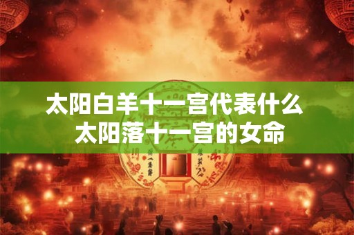 太阳白羊十一宫代表什么  太阳落十一宫的女命