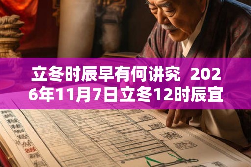 立冬时辰早有何讲究  2026年11月7日立冬12时辰宜忌