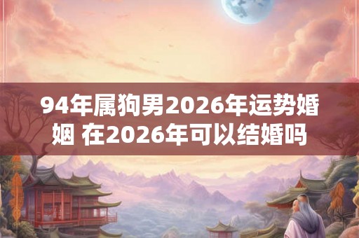 94年属狗男2026年运势婚姻 在2026年可以结婚吗 94年属狗男2026年运势婚姻 在2026年可以结婚吗