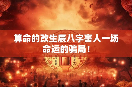 算命的改生辰八字害人一场命运的骗局！