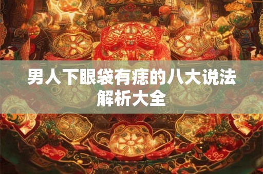 男人下眼袋有痣的八大说法解析大全