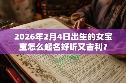2026年2月4日出生的女宝宝怎么起名好听又吉利？