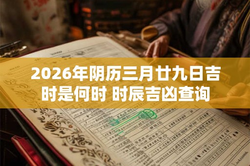 2026年阴历三月廿九日吉时是何时 时辰吉凶查询