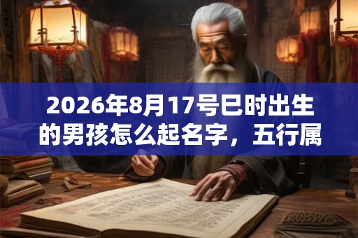 2026年8月17号巳时出生的男孩怎么起名字，五行属什么