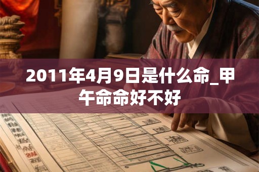 2011年4月9日是什么命_甲午命命好不好