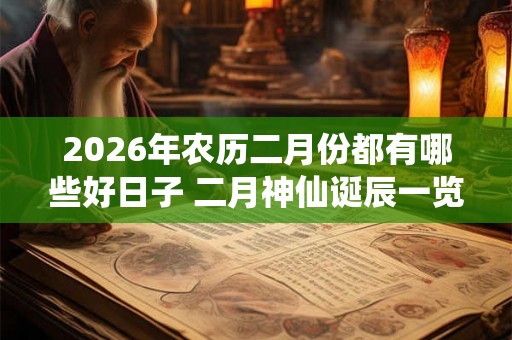 2026年农历二月份都有哪些好日子 二月神仙诞辰一览