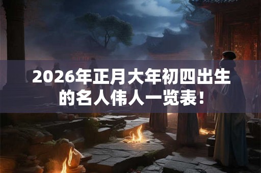 2026年正月大年初四出生的名人伟人一览表! 2026年正月大年初四出生的名人伟人一览表!