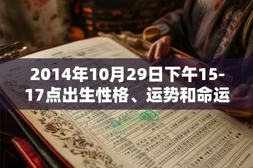 2014年10月29日下午15-17点出生性格、运势和命运