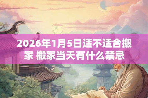 2026年1月5日适不适合搬家 搬家当天有什么禁忌
