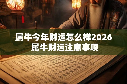 属牛今年财运怎么样2026 属牛财运注意事项 属牛今年财运怎么样2026 属牛财运注意事项