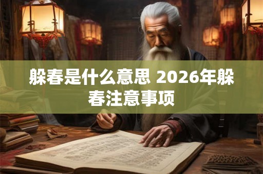 躲春是什么意思 2026年躲春注意事项 躲春是什么意思 2026年躲春注意事项