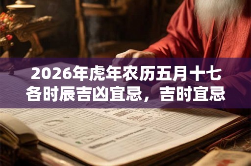 2026年虎年农历五月十七各时辰吉凶宜忌,吉时宜忌查询 2026年虎年农历五月十七各时辰吉凶宜忌,吉时宜忌查询