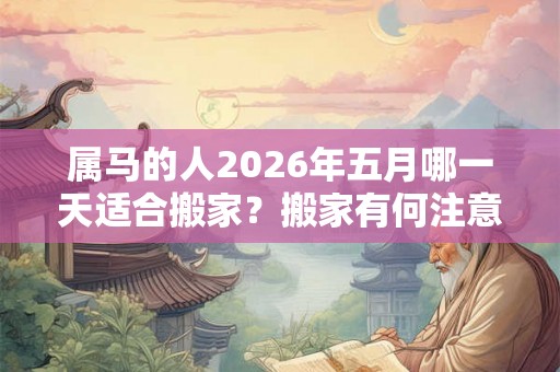 属马的人2026年五月哪一天适合搬家？搬家有何注意事项？