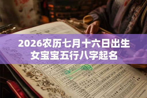 2026农历七月十六日出生女宝宝五行八字起名