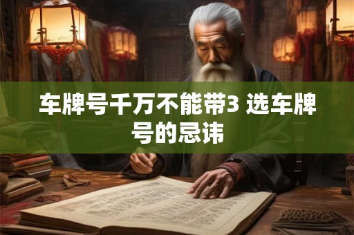 车牌号千万不能带3 选车牌号的忌讳 车牌号千万不能带3 选车牌号的忌讳