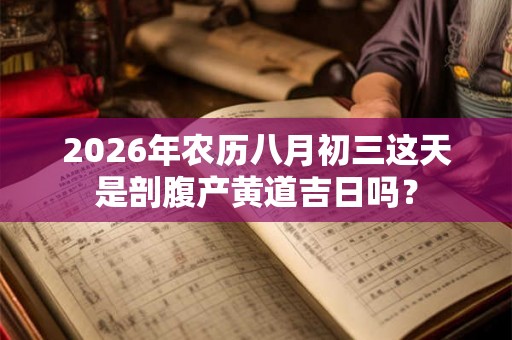 2026年农历八月初三这天是剖腹产黄道吉日吗？