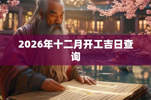 2026年十二月开工吉日查询