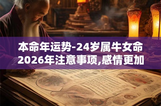 本命年运势-24岁属牛女命2026年注意事项,感情更加投入