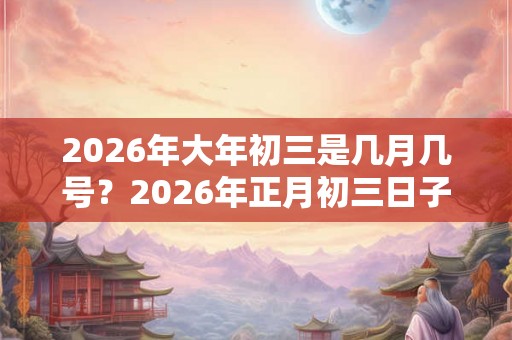 2026年大年初三是几月几号？2026年正月初三日子好不好？