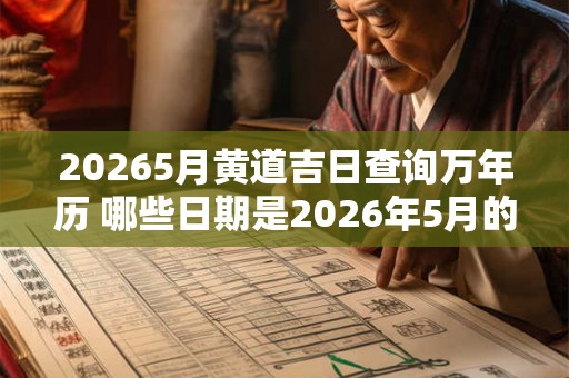 20265月黄道吉日查询万年历 哪些日期是2026年5月的黄道吉日