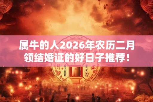 属牛的人2026年农历二月领结婚证的好日子推荐！