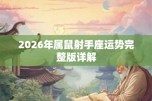 2026年属鼠射手座运势完整版详解 2026年属鼠射手座运势完整版详解
