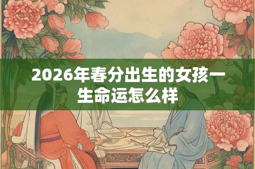 2026年春分出生的女孩一生命运怎么样 2026年春分出生的女孩一生命运怎么样