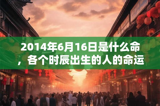 2014年6月16日是什么命，各个时辰出生的人的命运
