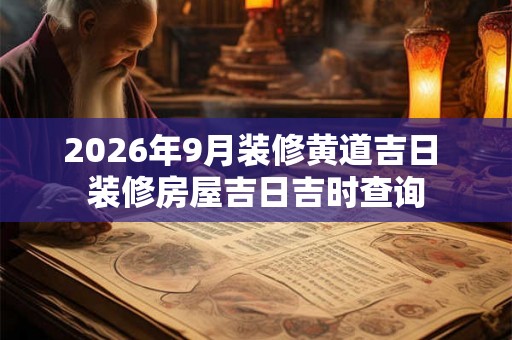 2026年9月装修黄道吉日 装修房屋吉日吉时查询