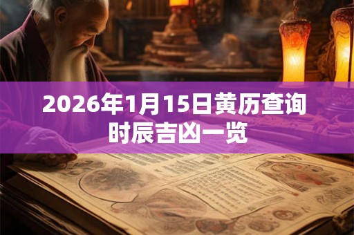 2026年1月15日黄历查询 时辰吉凶一览 2026年1月15日黄历查询 时辰吉凶一览