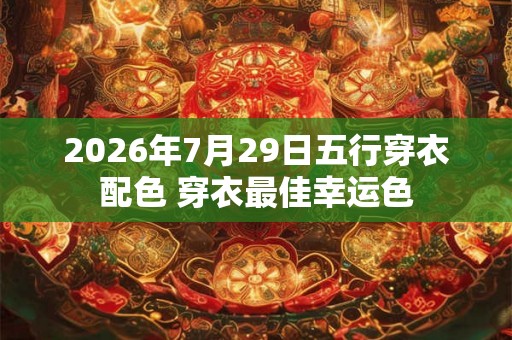 2026年7月29日五行穿衣配色 穿衣最佳幸运色