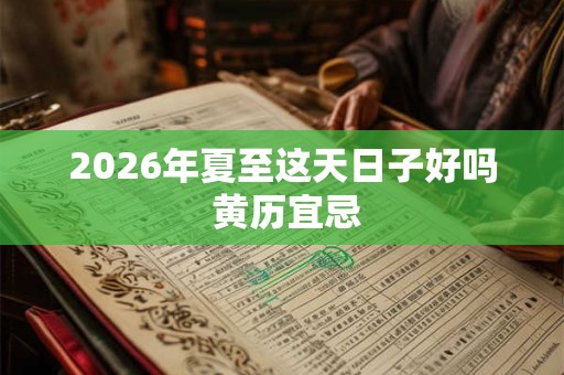 2026年夏至这天日子好吗 黄历宜忌 2026年夏至这天日子好吗 黄历宜忌