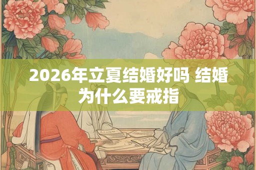 2026年立夏结婚好吗 结婚为什么要戒指