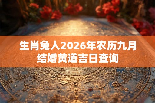 生肖兔人2026年农历九月结婚黄道吉日查询