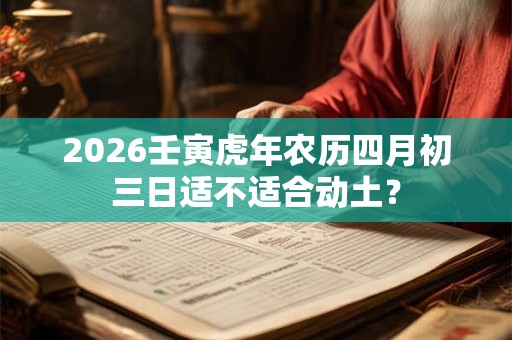 2026壬寅虎年农历四月初三日适不适合动土？