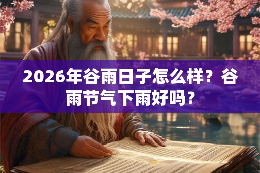 2026年谷雨日子怎么样?谷雨节气下雨好吗? 2026年谷雨日子怎么样?谷雨节气下雨好吗?