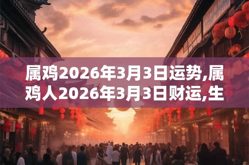 属鸡2026年3月3日运势,属鸡人2026年3月3日财运,生肖鸡2026年3月3日运势
