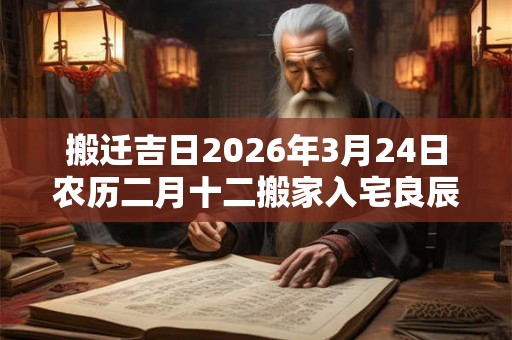 搬迁吉日2026年3月24日农历二月十二搬家入宅良辰吉时