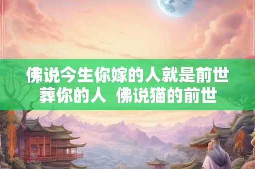 佛说今生你嫁的人就是前世葬你的人 佛说猫的前世 佛说今生你嫁的人就是前世葬你的人 佛说猫的前世