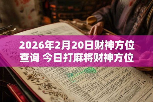 2026年2月20日财神方位查询 今日打麻将财神方位一览表