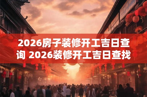 2026房子装修开工吉日查询 2026装修开工吉日查找