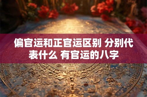 偏官运和正官运区别 分别代表什么 有官运的八字